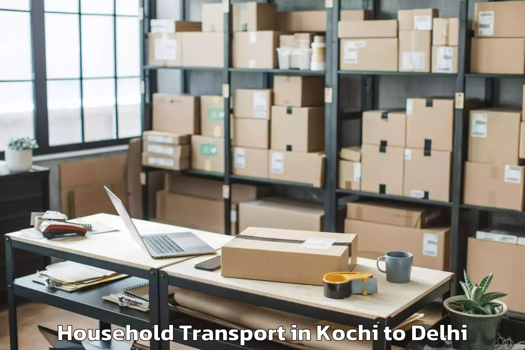 Kochi to University Of Delhi Household Transport